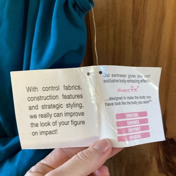 Women Shape FX teal blue one piece swim suit size 16 - NWT - Picture 6 of 13